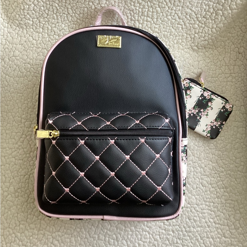 Betsey Johnson LBessie Small Backpack with Hangoff, NWT
